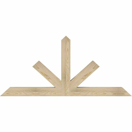 Ekena Millwork Saratoga Rough Sawn Timber Gable Bracket, Douglas Fir, 60"W x 27"H x 4"D x 4"F, 11/12 Pitch GBW060X27X0404SAR00RDF